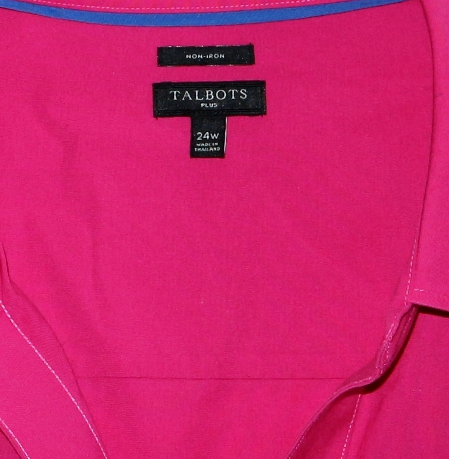 TALBOTS WOMAN Slvlss Rose No Iron VNck Blse 56 In Chest 29 In Long Sz 24W EXC