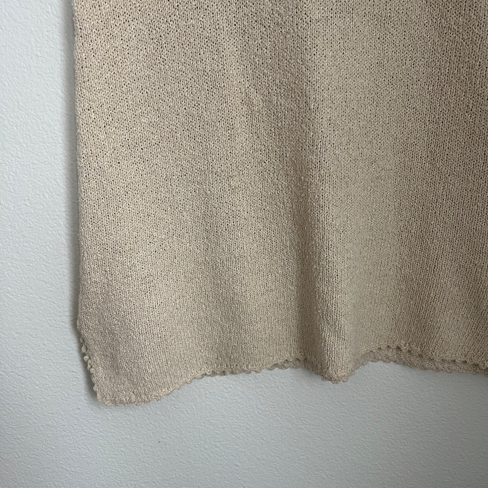 J.Jill Cream Silk Linen Blend Sleeveless Sweater Tank XS Minimalist Boho Vanilla