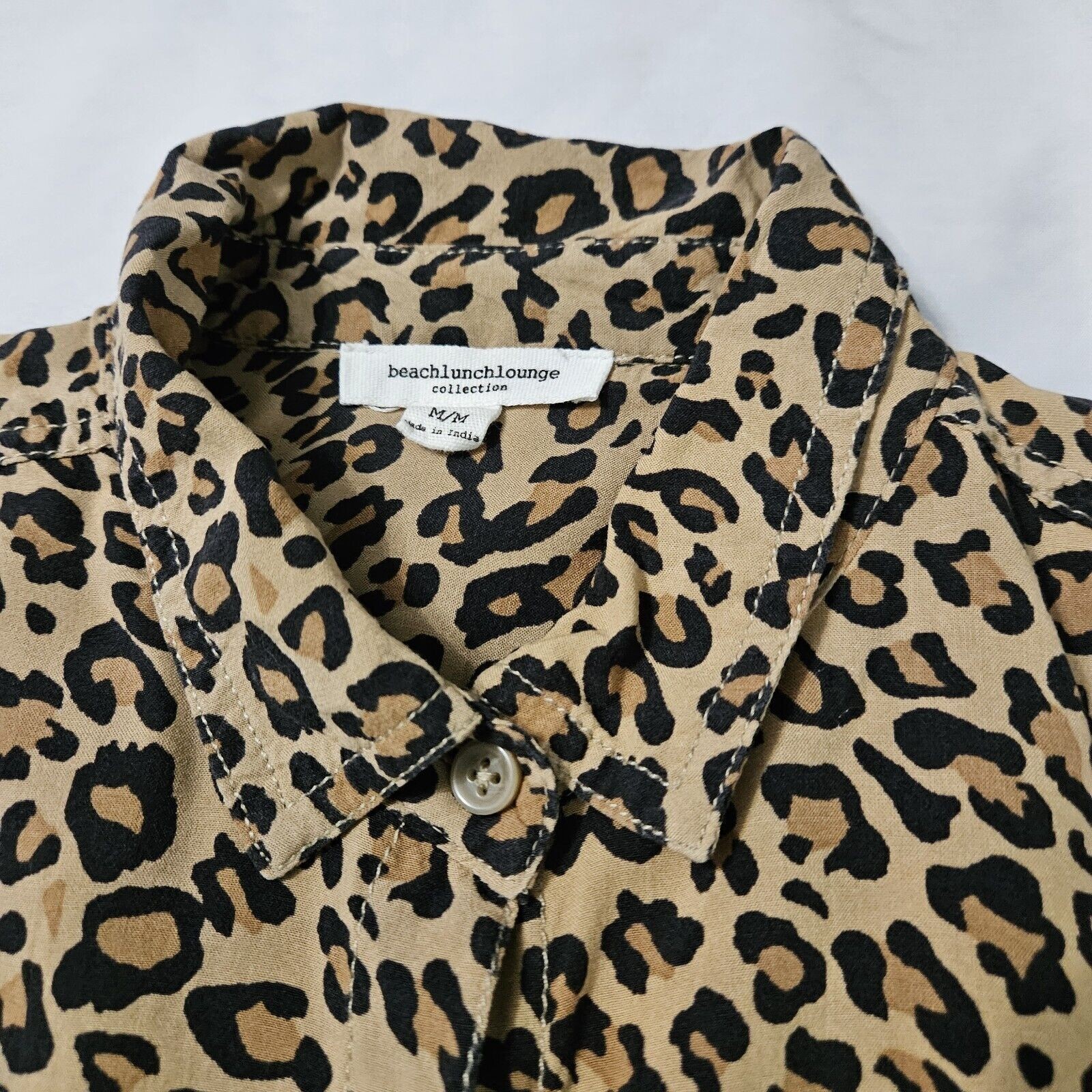 Beachlunchlounge Womens Button Up Multi-Color Size Medium 100% Viscose Button Do