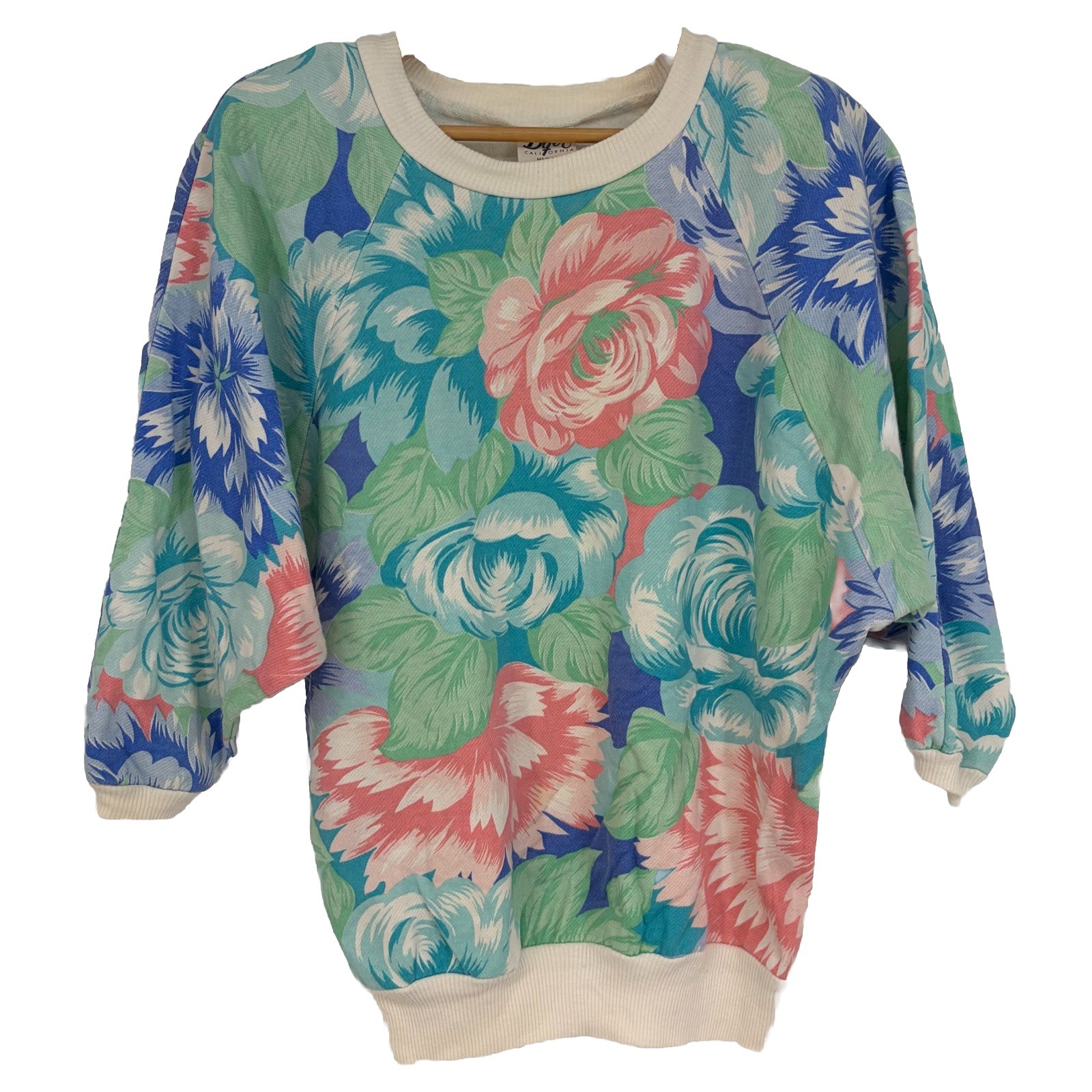Vtg Byer California Top M Floral 80s 90s Granny Cottage Fairy Grunge Beach Coast