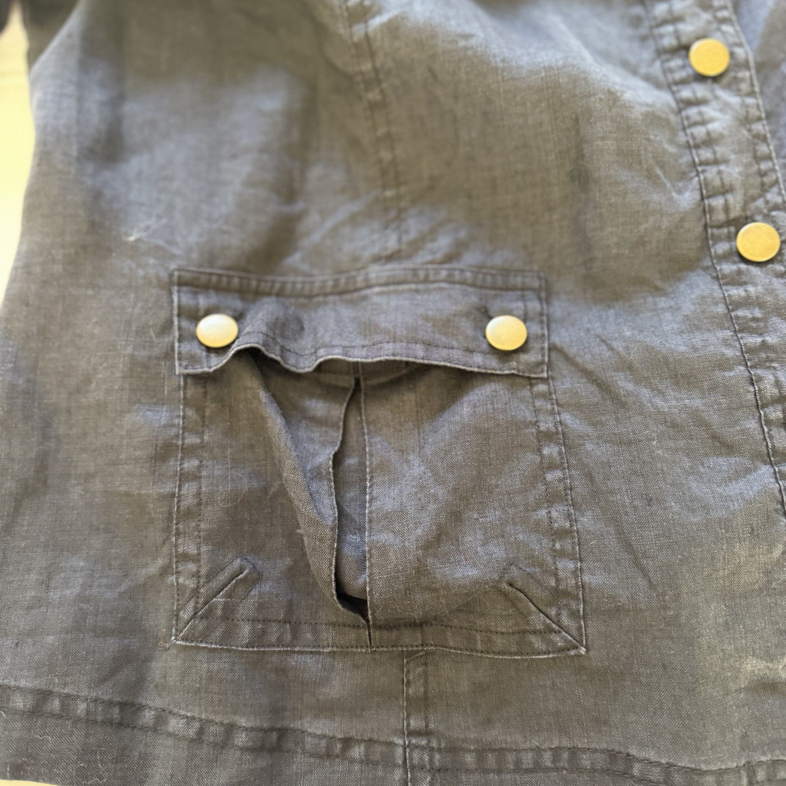 VTG Boho Shacket Breathable Ramie EMBROIDERED SHIRT JACKET Womens Plus 1X