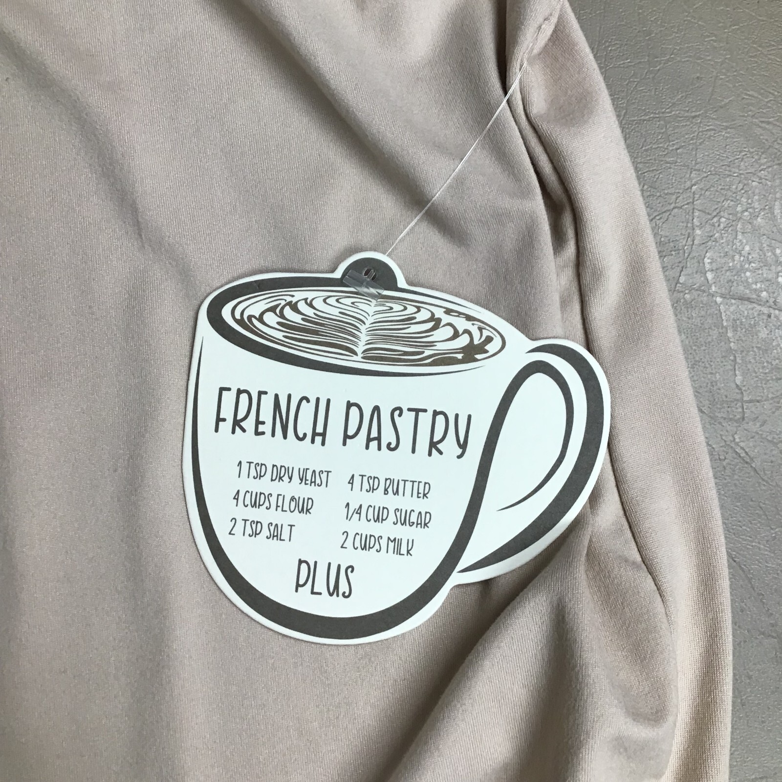 French Pastry Womens Beige Pink Round Neck Pullover Short Sleeve Shirt 2X New