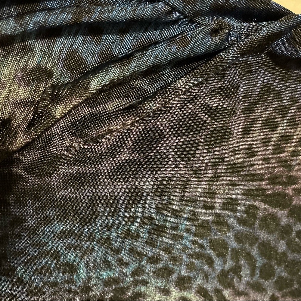 Chic Leopard Print Women’s Blouse – Blue/Black