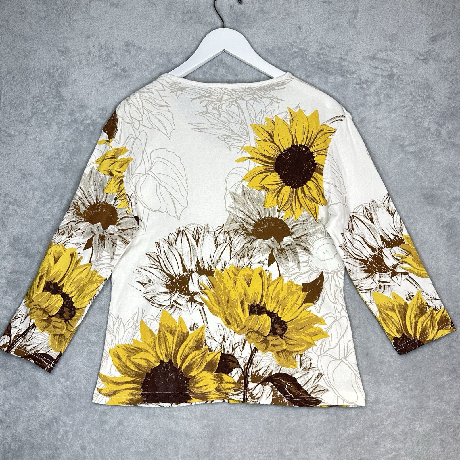 Morning Sun Sunflower Top Sz L Rhinestones Cottagecore Bloomcore Coastal Grandma