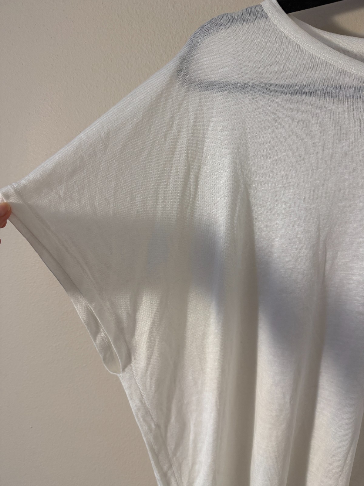 Massimo Dutti White Oversized Cap Sleeve Lightweight Linen Blend Top Size S