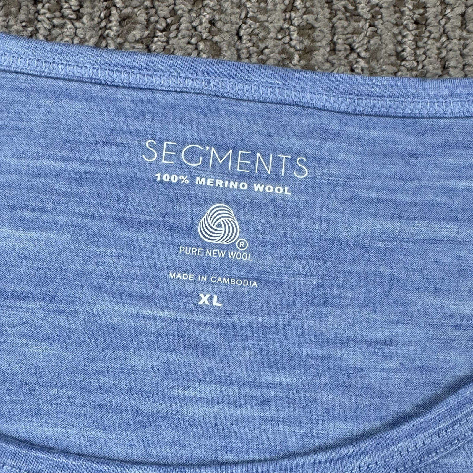 Segments Women XL 100% Merino Wool Baselayer Shirt Long Sleeve Blue