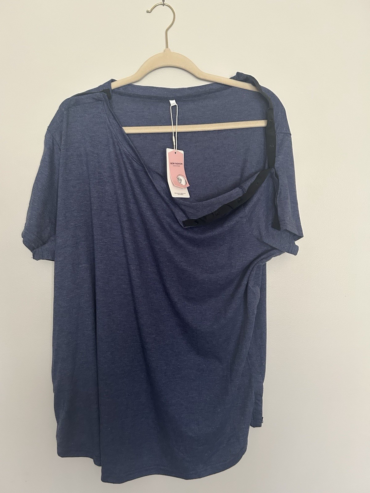 NWT Deyeek Shoulder Surgery Shirt Women’s Short Sleeve Tee Blue Adaptive XXL