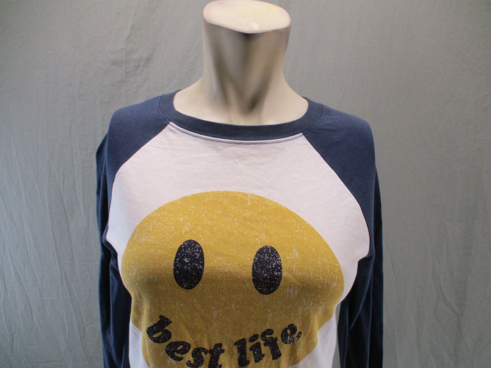 NWT Zoe&Liv BEST LIFE Size XS Womens Cotton Blend Crew Neck Long Sleeve Top 449