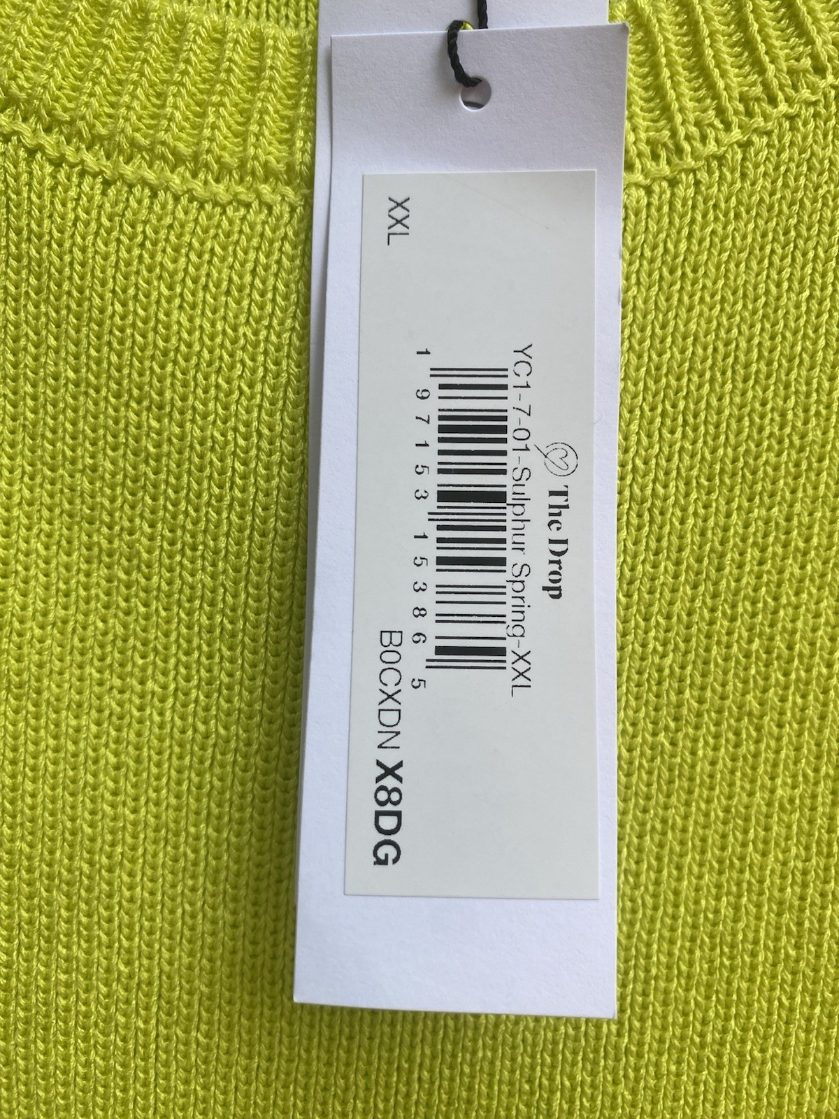 The Drop NWT Sulphur Spring Sleeveless Knit Top Neon Green Yellow Size XXL