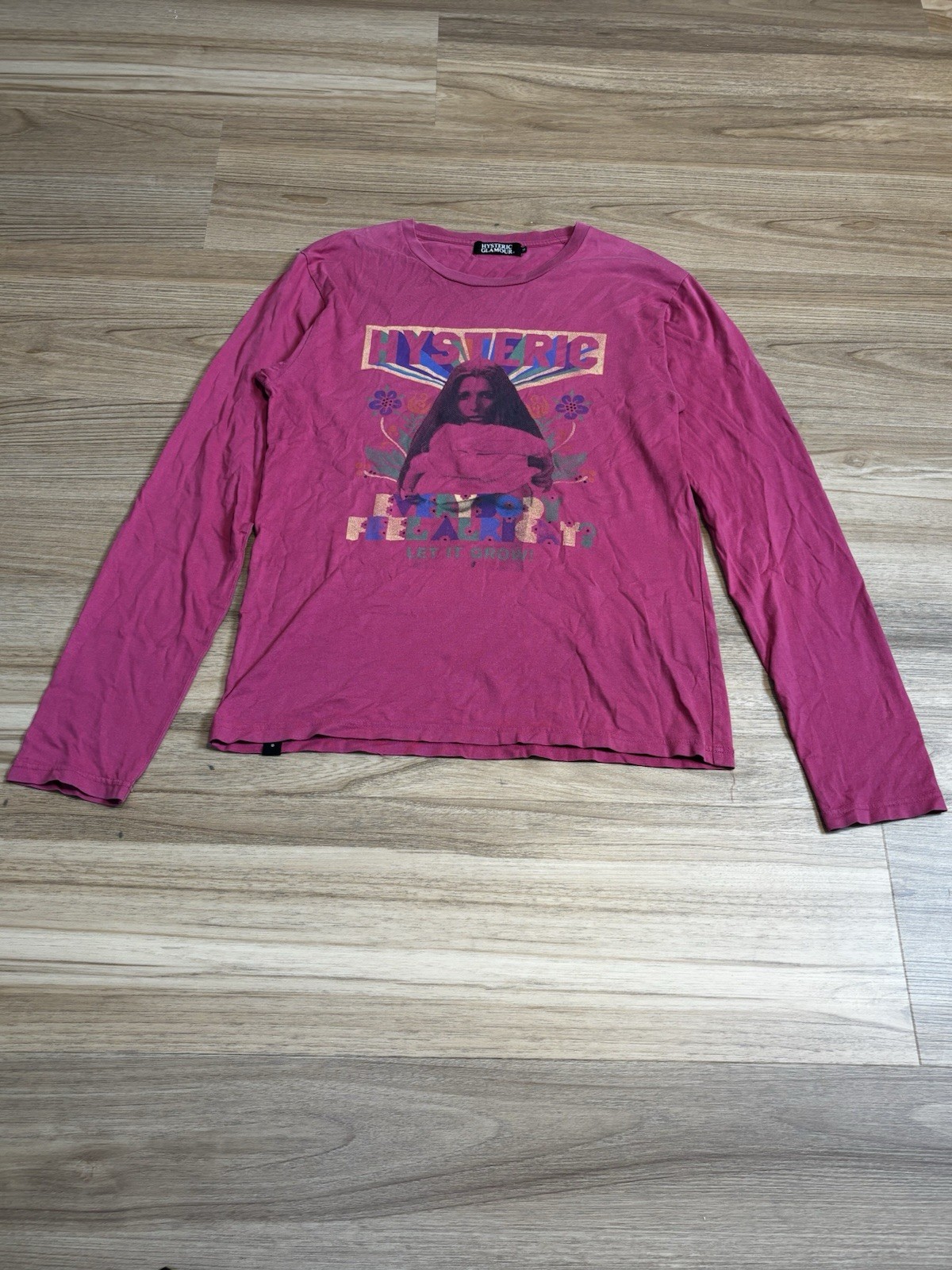 Vintage Hysteric Glamour Pink Long Sleeve Y2K Top Medium