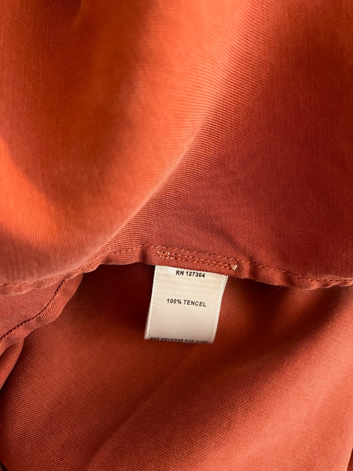John Mark Size XL Burnt Orange Top Hi-Lo Tencel