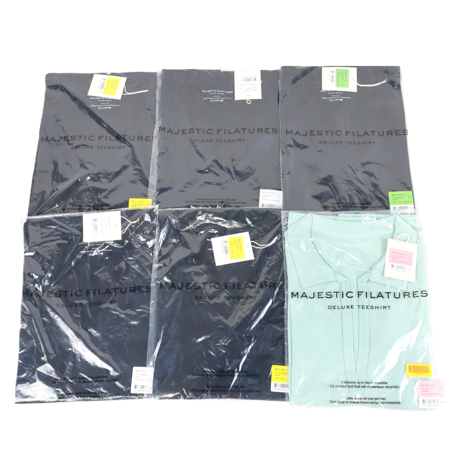Majestic Filatures Assorted Women’s T-Shirts In Various Styles/Sizes Lot of 6