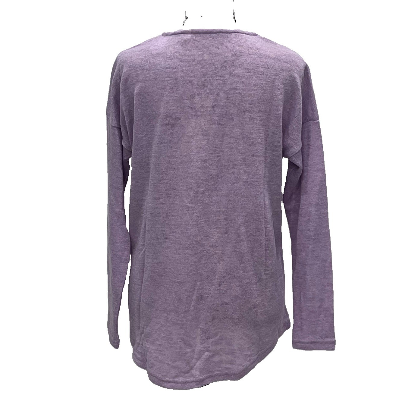 Soft Surroundings Lavender Ribbed Mock Neck Top Asymmetrical Layered Back Zip