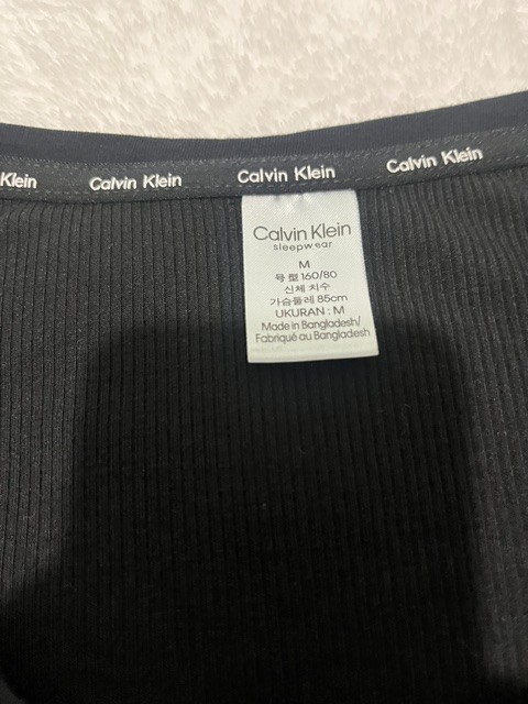 Calvin Klein PJ Sz M top Logo Poly Blend Sleepwear Top Comfy Stretch