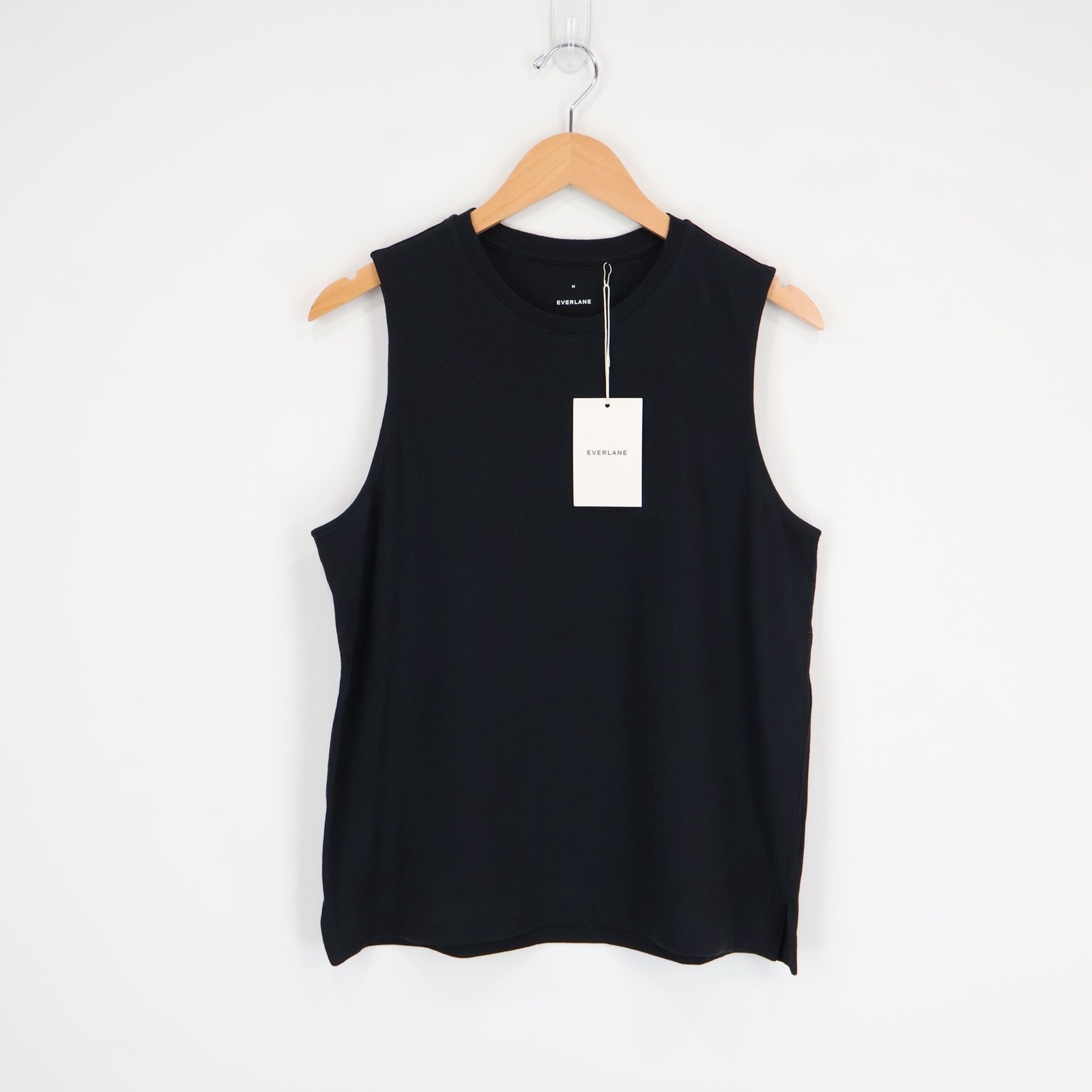 Everlane The Mariner Tank 100% Organic Cotton Black Size Medium NWT