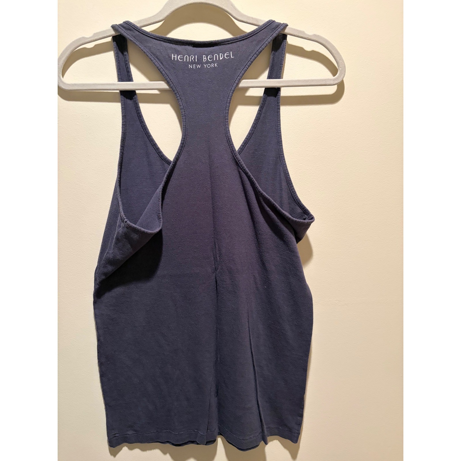 Henri Bendel Sugarpova Lip Logo Racerback Tank Top Navy Blue Large L