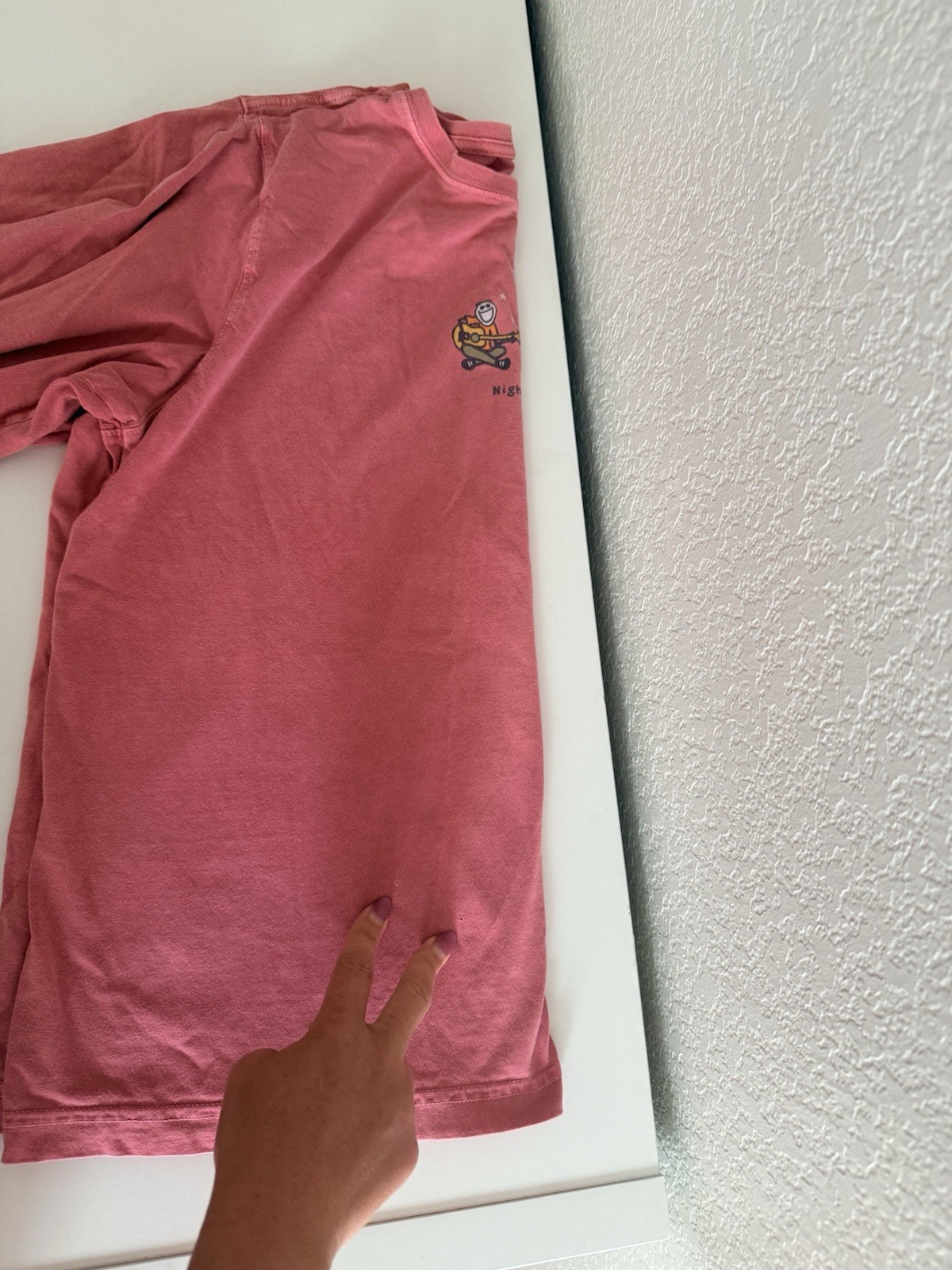 Life Is Good Pink Tee Women Size Large Night Life FLAWS