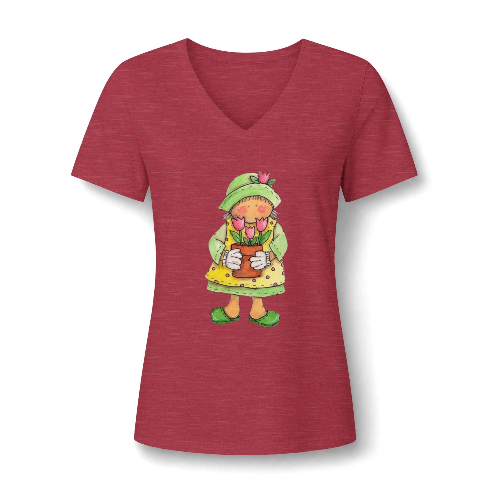 Cute Girl Holding Mug T-Shirt | Whimsical Illustration