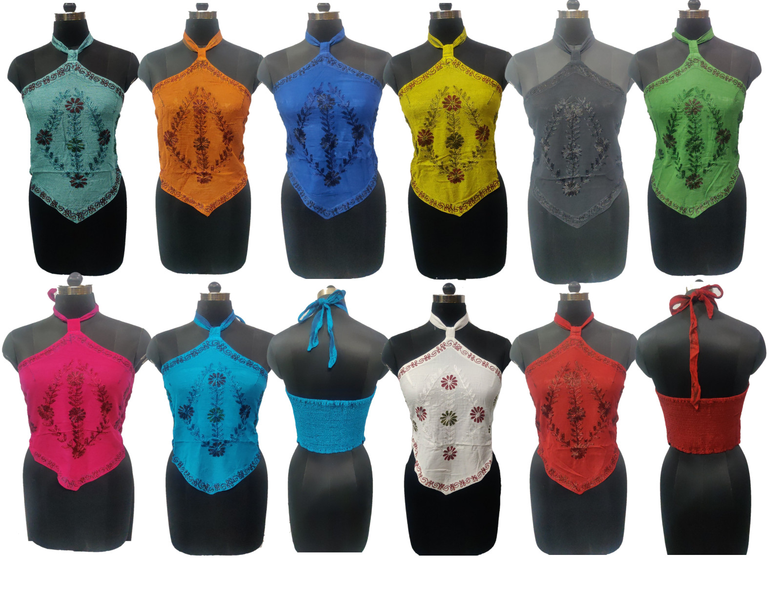 10pc Boho Beach Blouse Dance Halter Cool Hippie Bohemian floral Summer Top