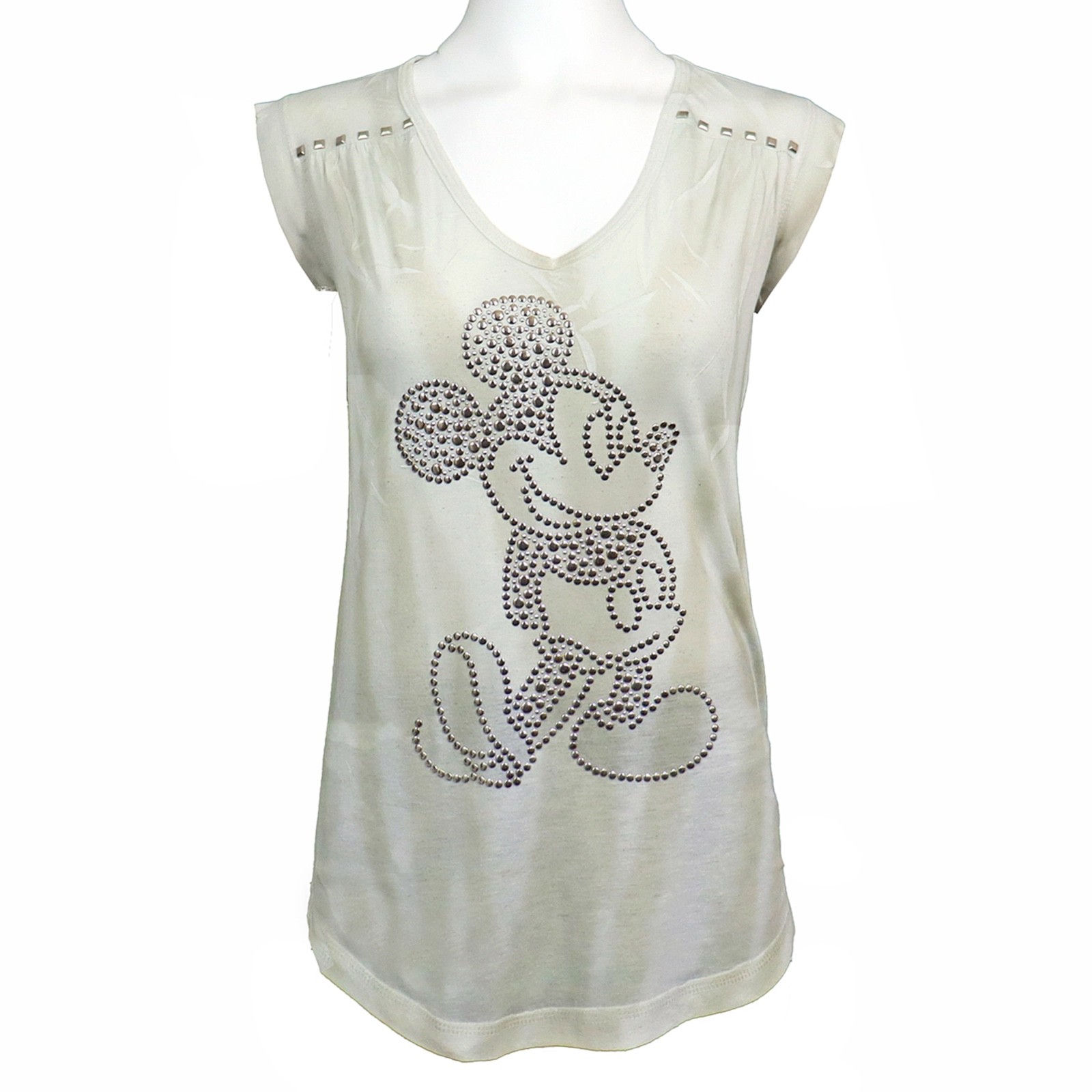 Disney Couture Mickey Mouse Studded Top Small Womens V-Neck Sleeveless Pullover