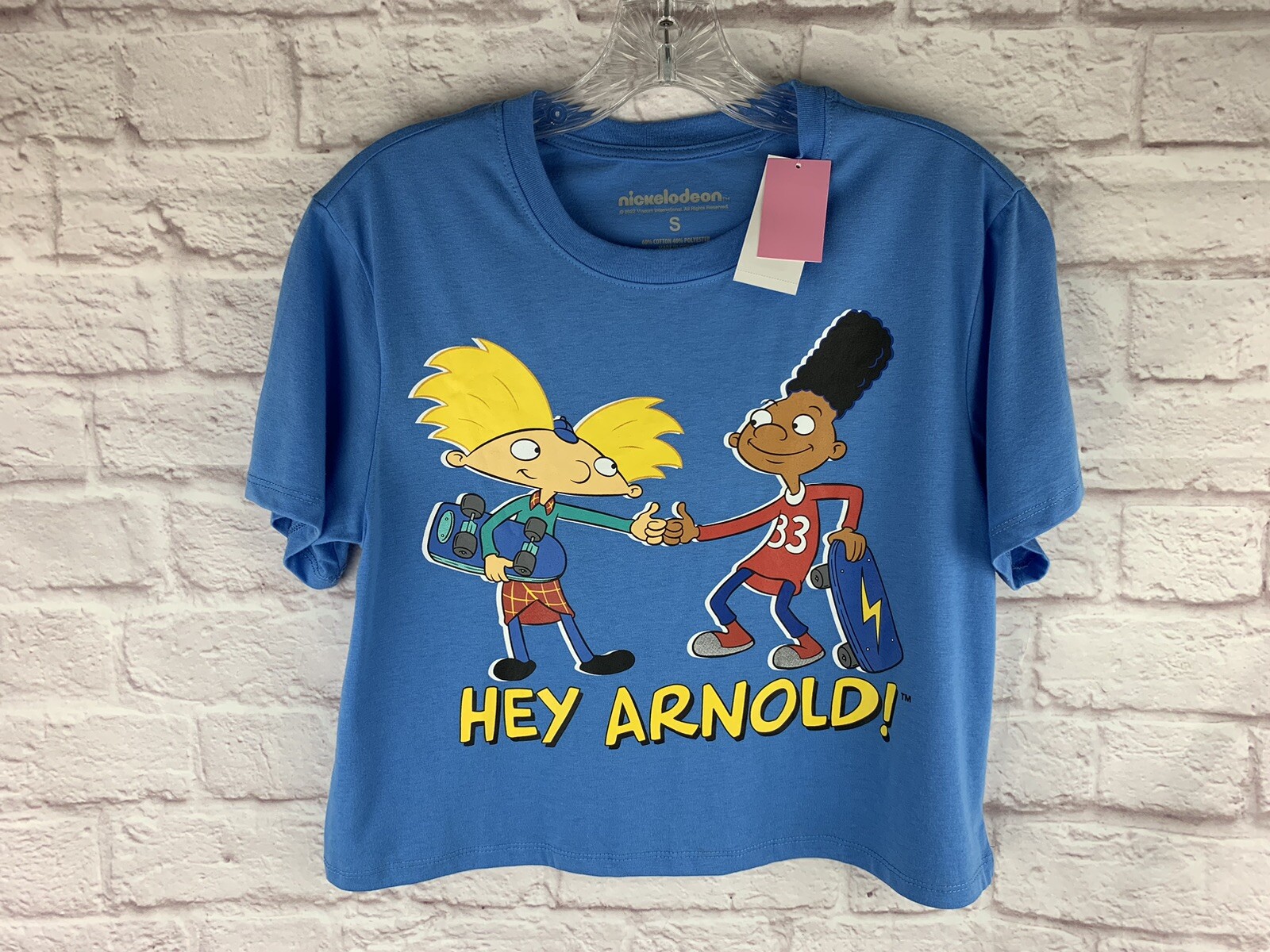 New Licensed Nickelodeon Hey Arnold Cropped Graphic T-Shirt Size Women’s Small
