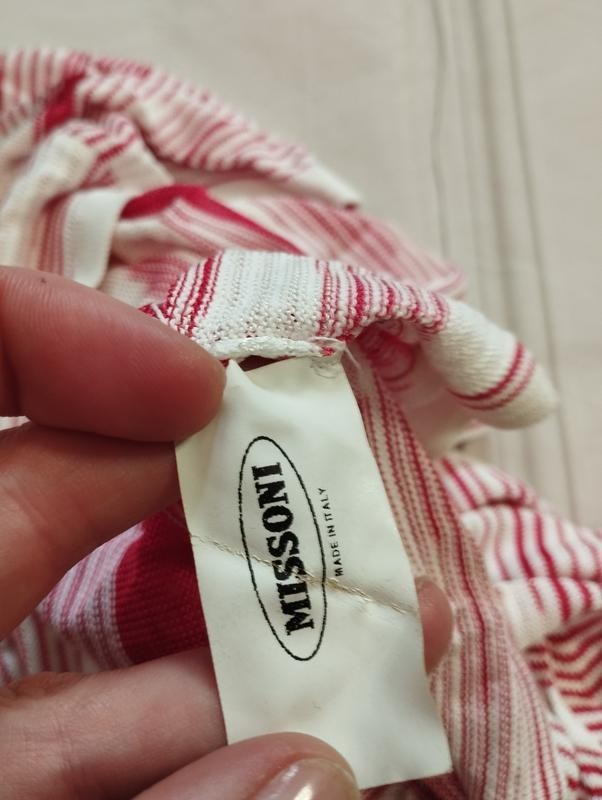Missoni Sport Women Vintage Sweater Long Sleeves White Red Viscosa Size M
