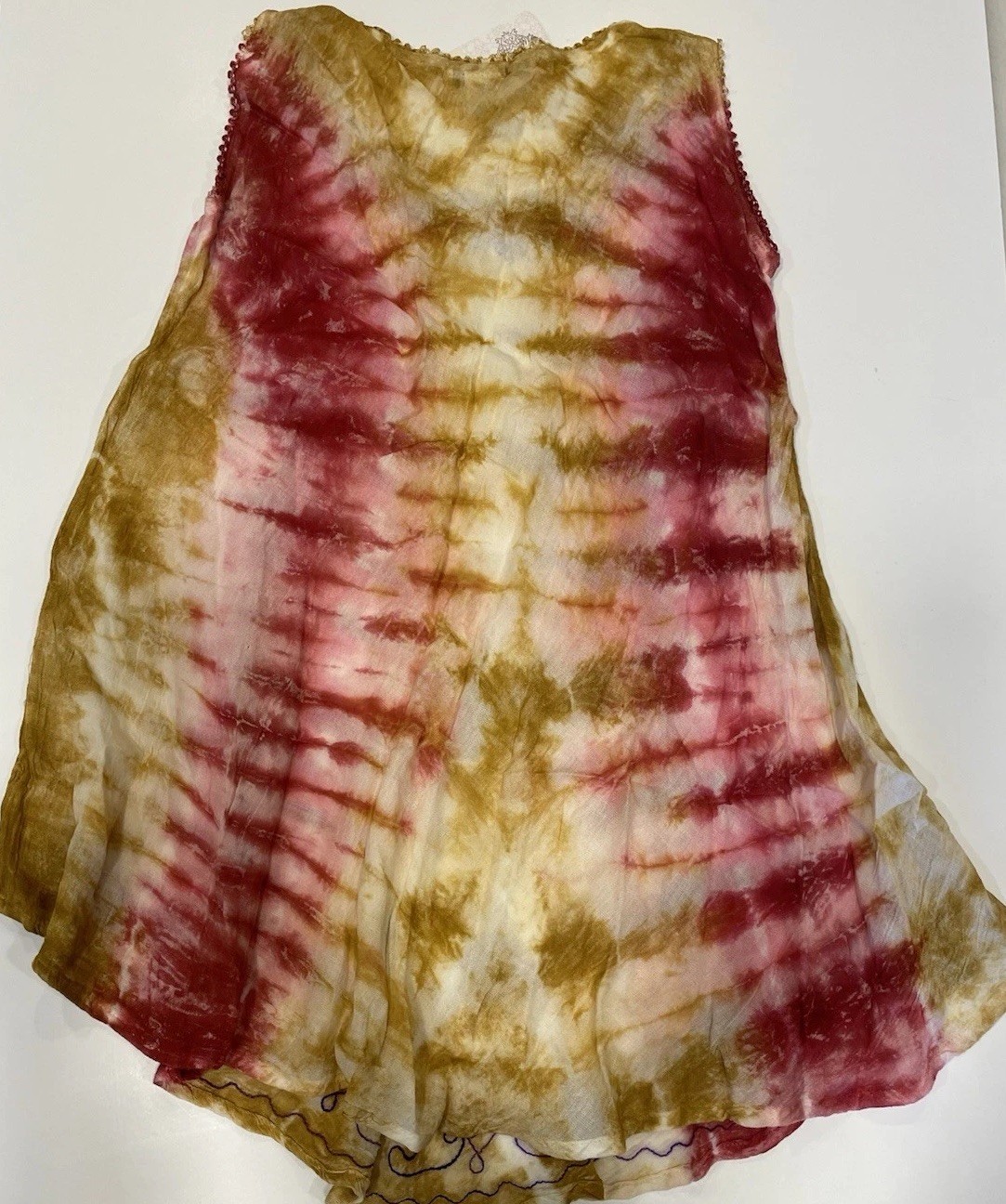 Cute Options Tie Dye Flowy Boho Tank Embroidered Crunchy Hippie Granola One Sz