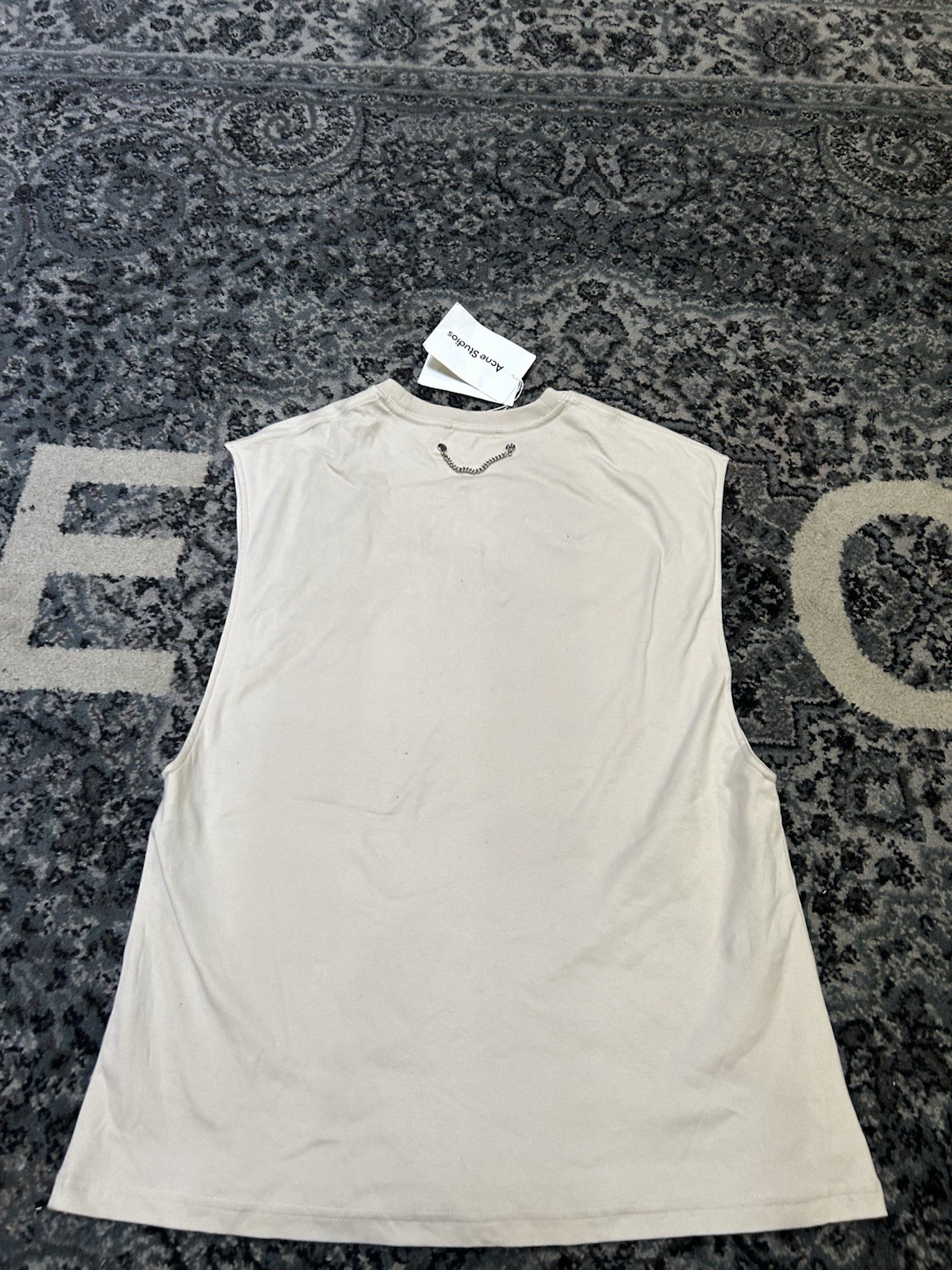 Size S – Acne Studios Graphic Tank Top – Beige / Tan