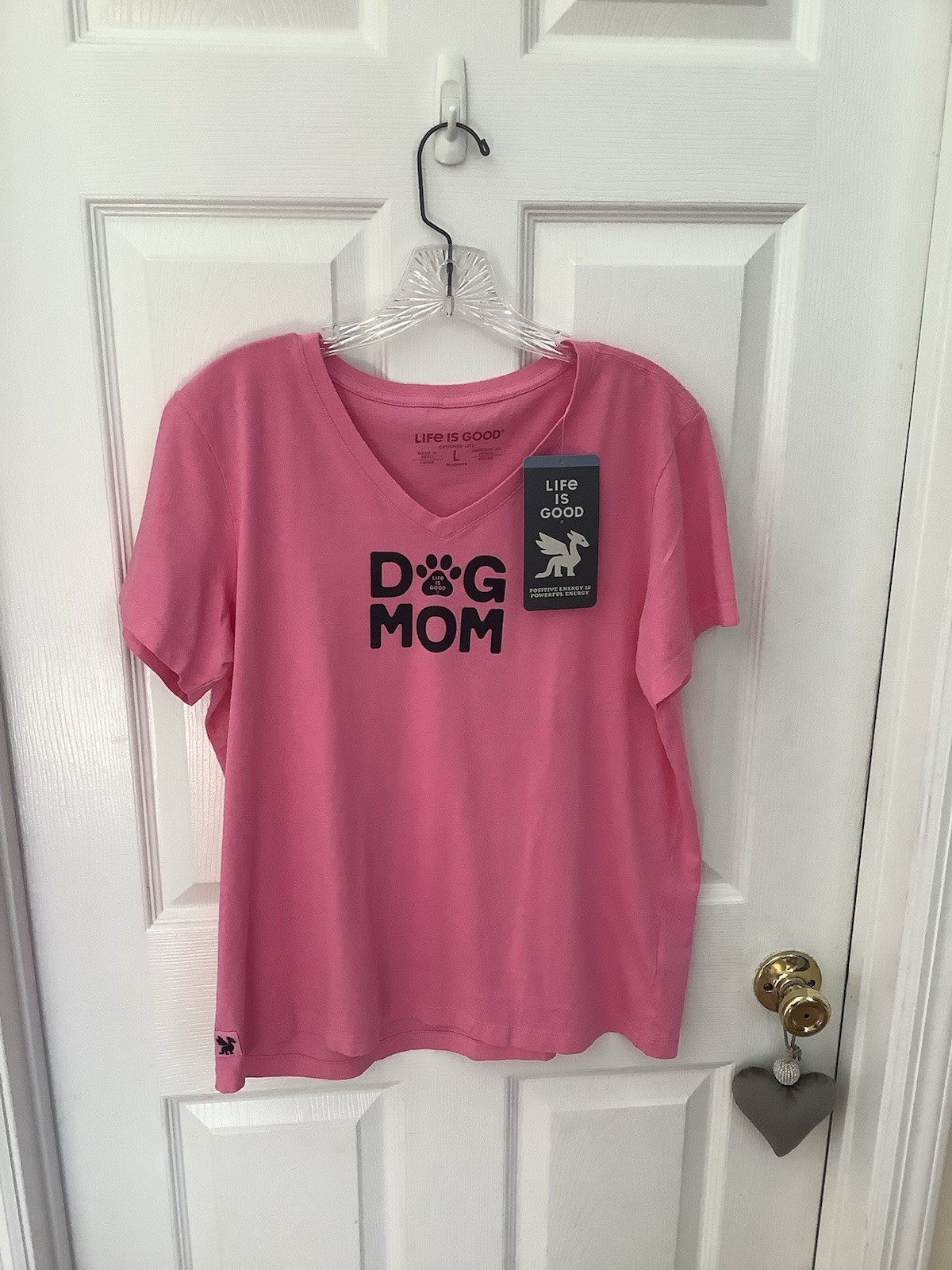 Life is Good Women’s Crusher-Lite Paw Dog Mom T-Shirt Size Large, NWT