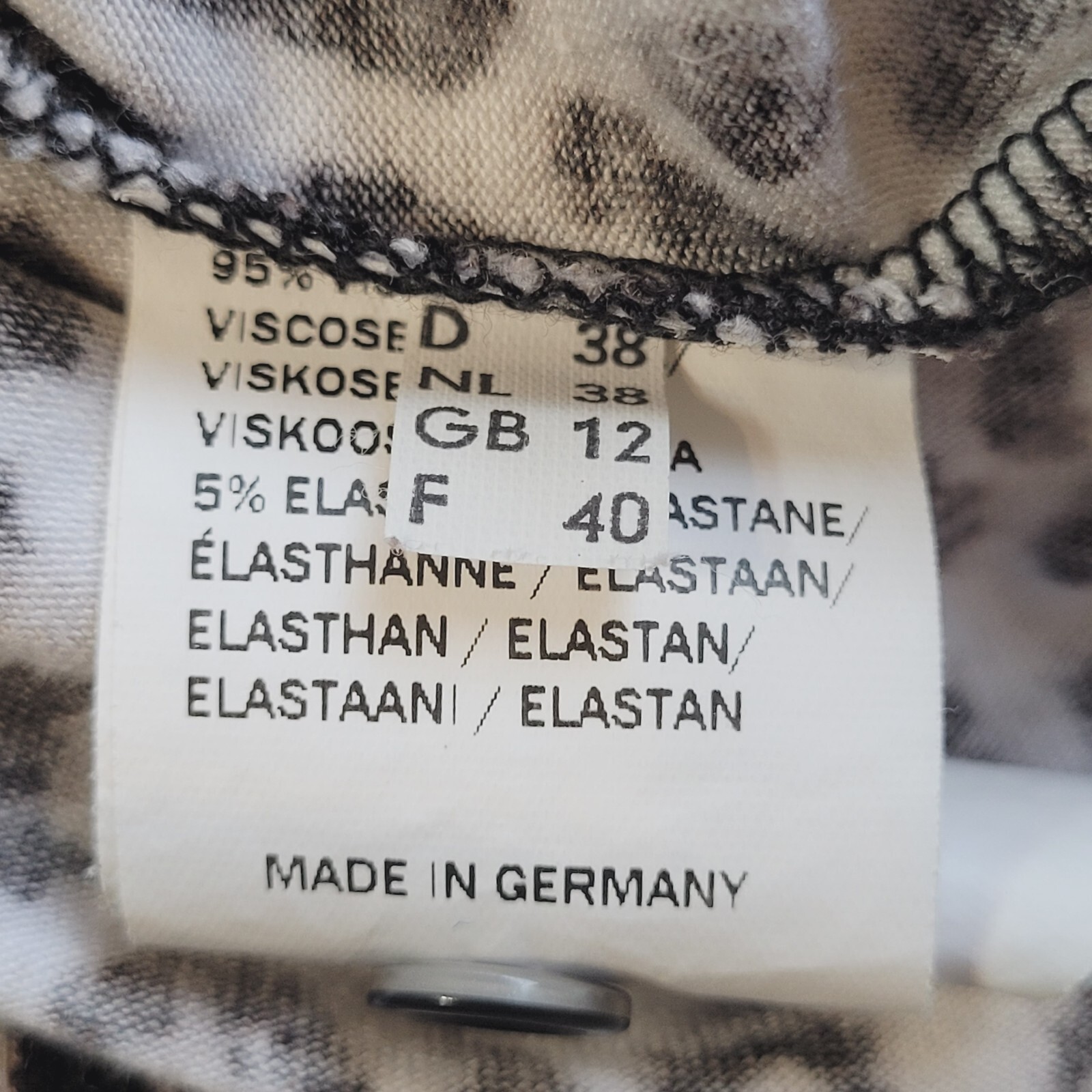 Peter Hahn Womens Top Animal Print Button Up Short Sleeve Size 12