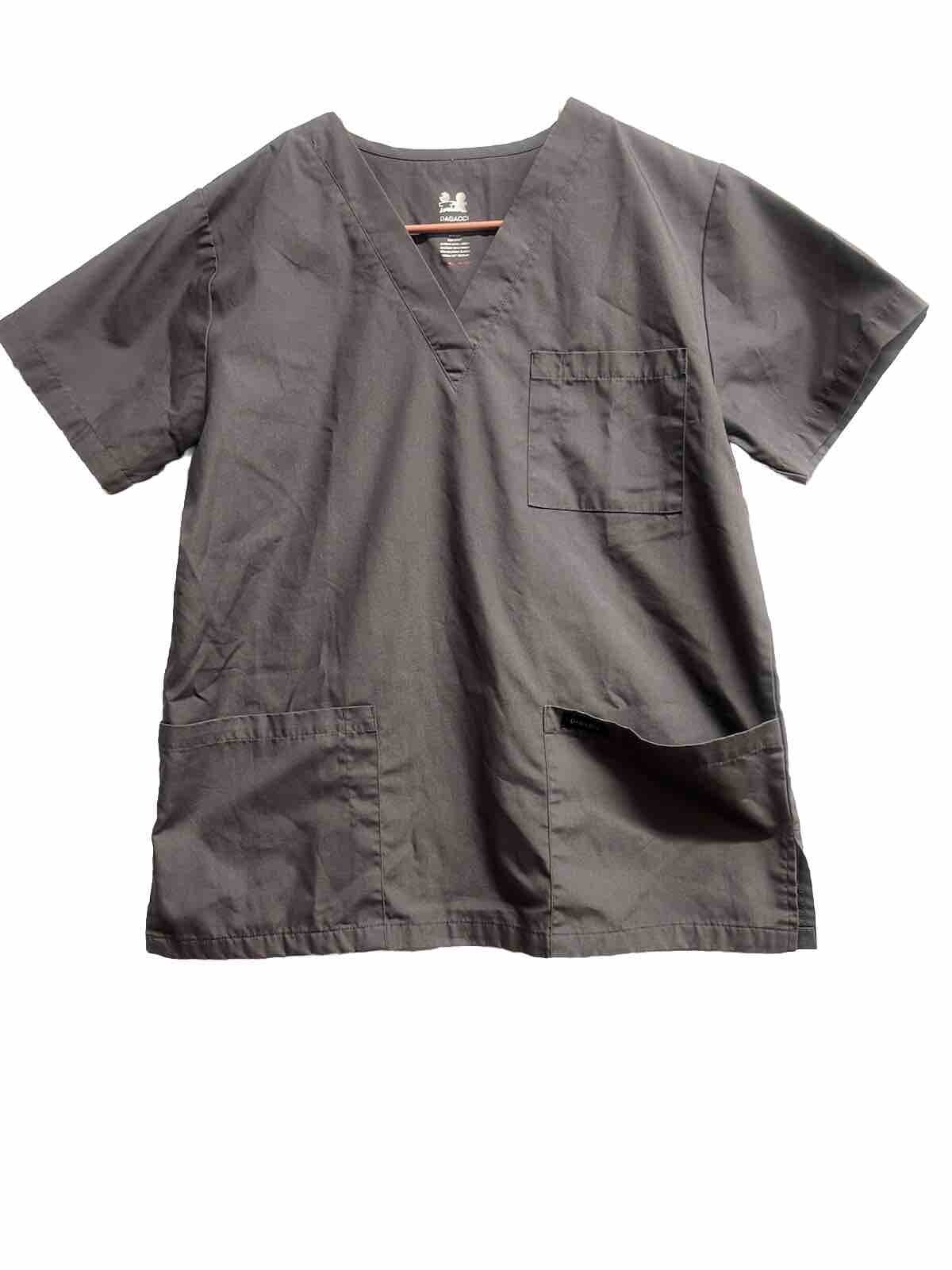 Womens V Neck Scrub Shirt Women’s Sz S Nurses Top gray EUC
