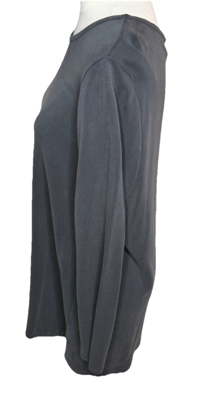 Soft Surroundings Well Being Top Large Charcoal Grey Long Sleeve Tunic NWT