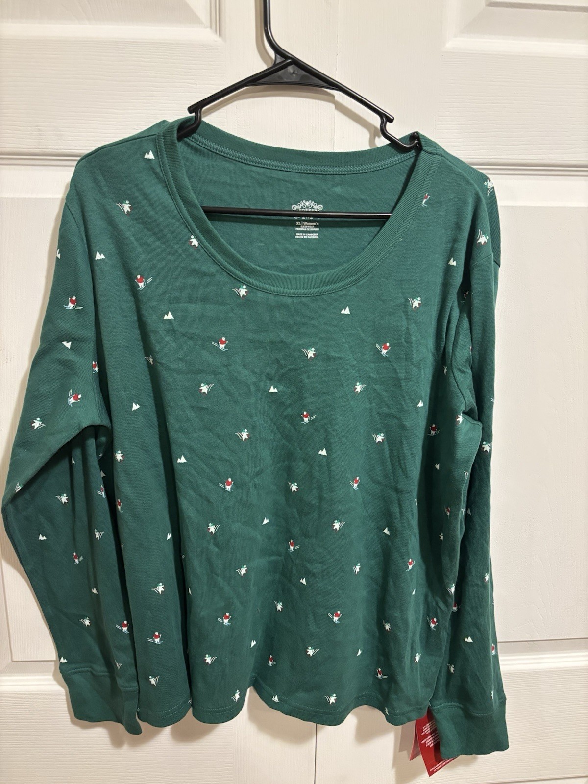 Wondershop Women’s Green Long Sleeve T-Shirt Polar Bears Christmas, Size XL