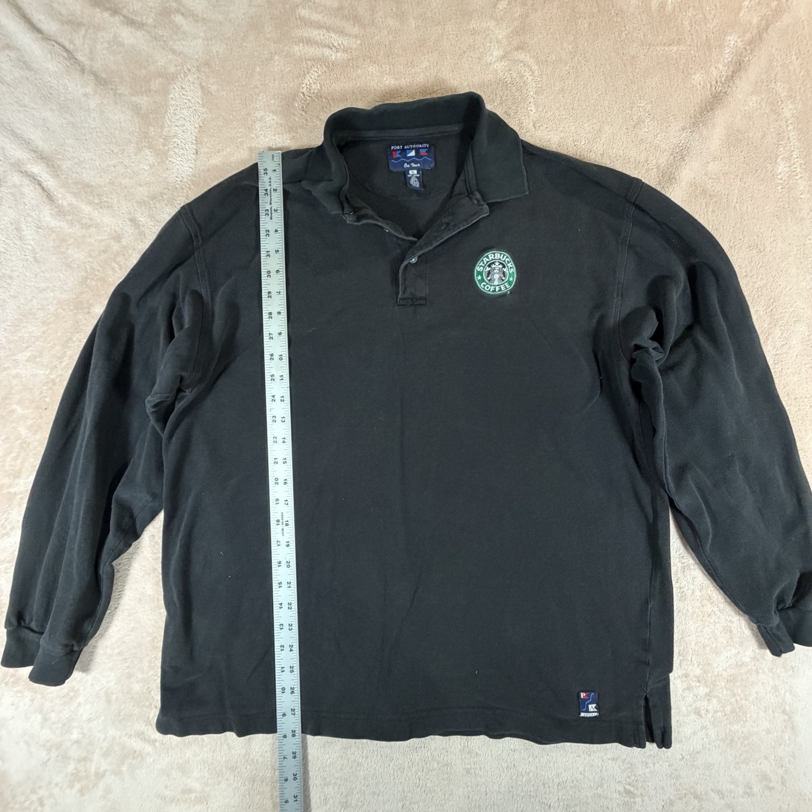 Port Authority Starbucks Womens XL Black Barista Uniform Polo T Shirt