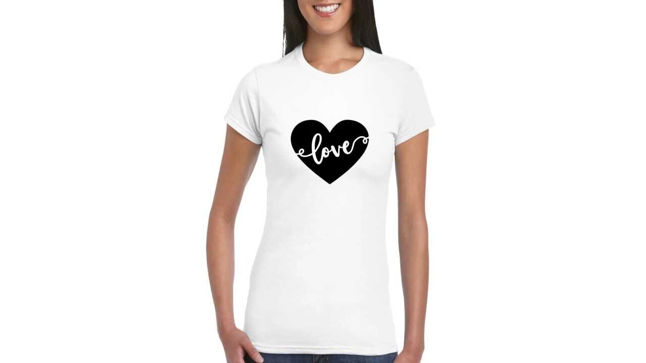 WOMENS TSHIRT – LOVE – HEART – BIRTHDAY – GIFT IDEA – MEDIUM