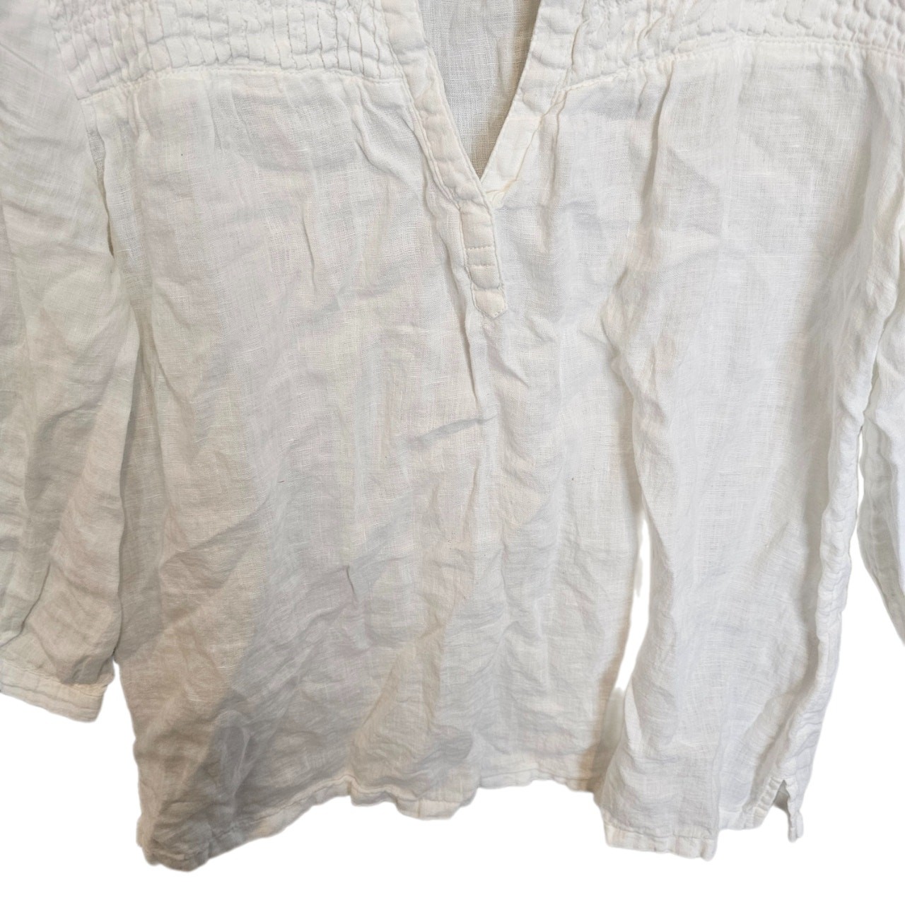 Joie Womens 100% Linen Tunic Top Sz S Coastal Grandma Resortwear Beach Vacation