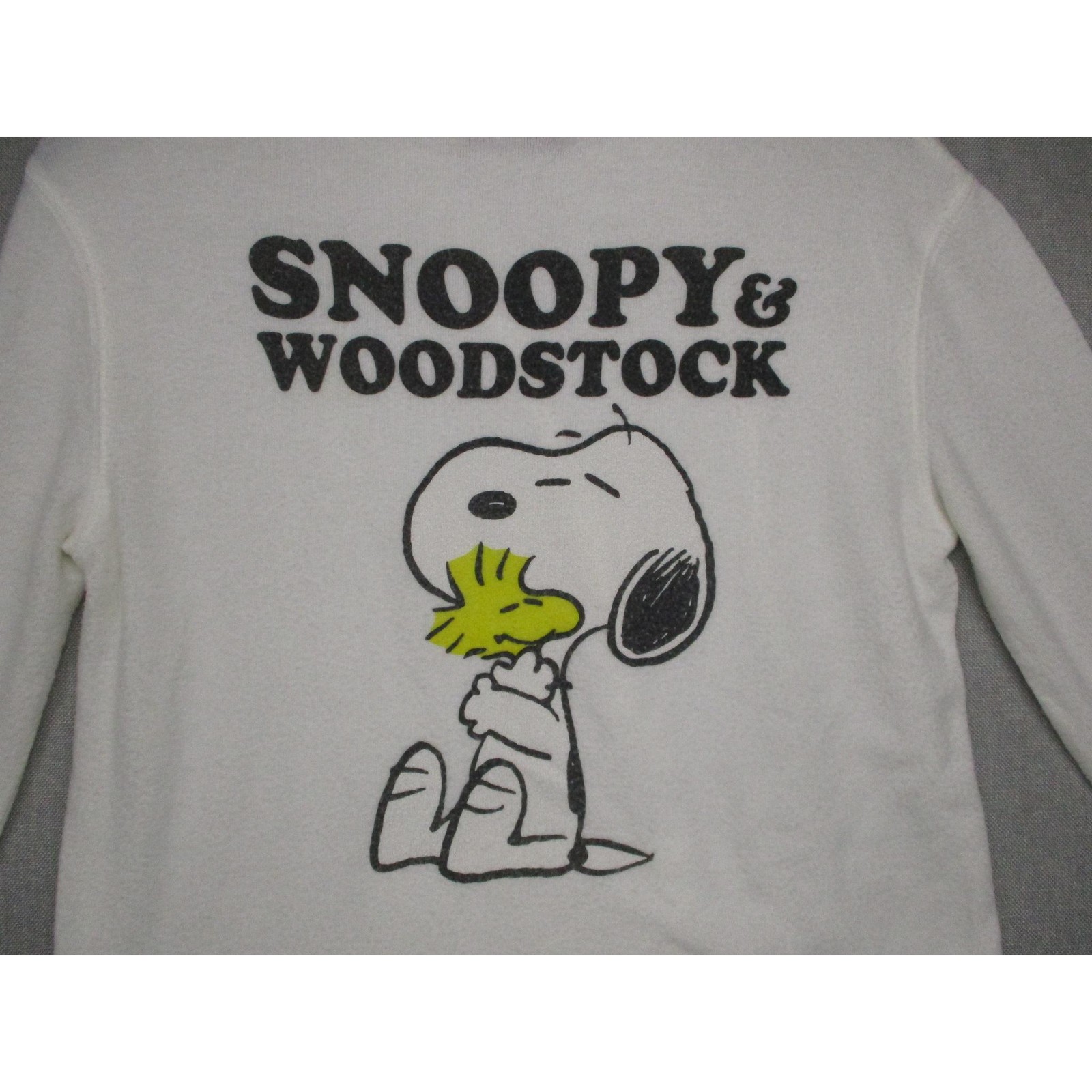 Peanuts White Retro Cartoon Streetwear Pullover Hoodie Women Size Small