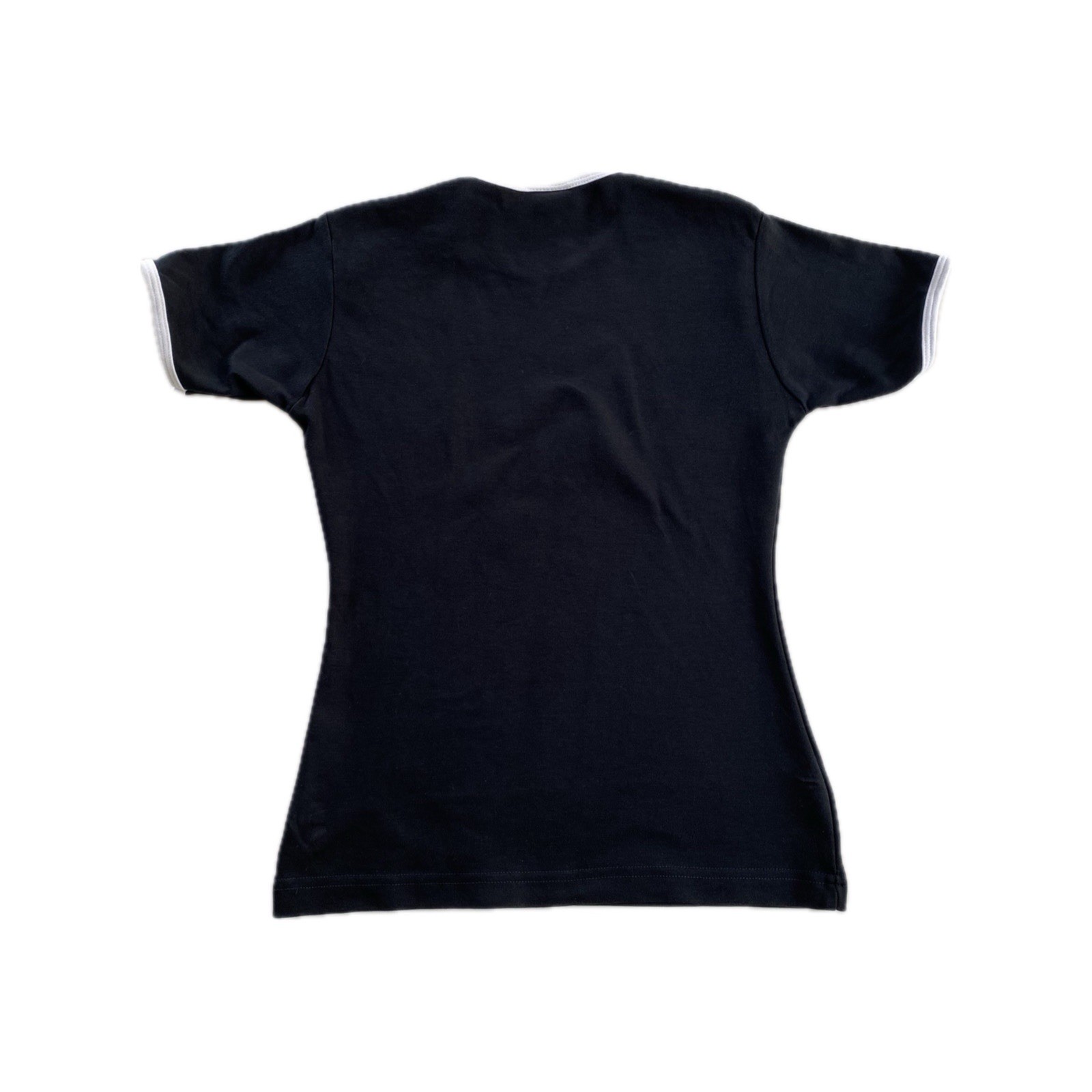 Early 2000’s ‘Idiot’ Vintage Y2K Ringer Women’s Baby Tee T-Shirt | Size S / 8