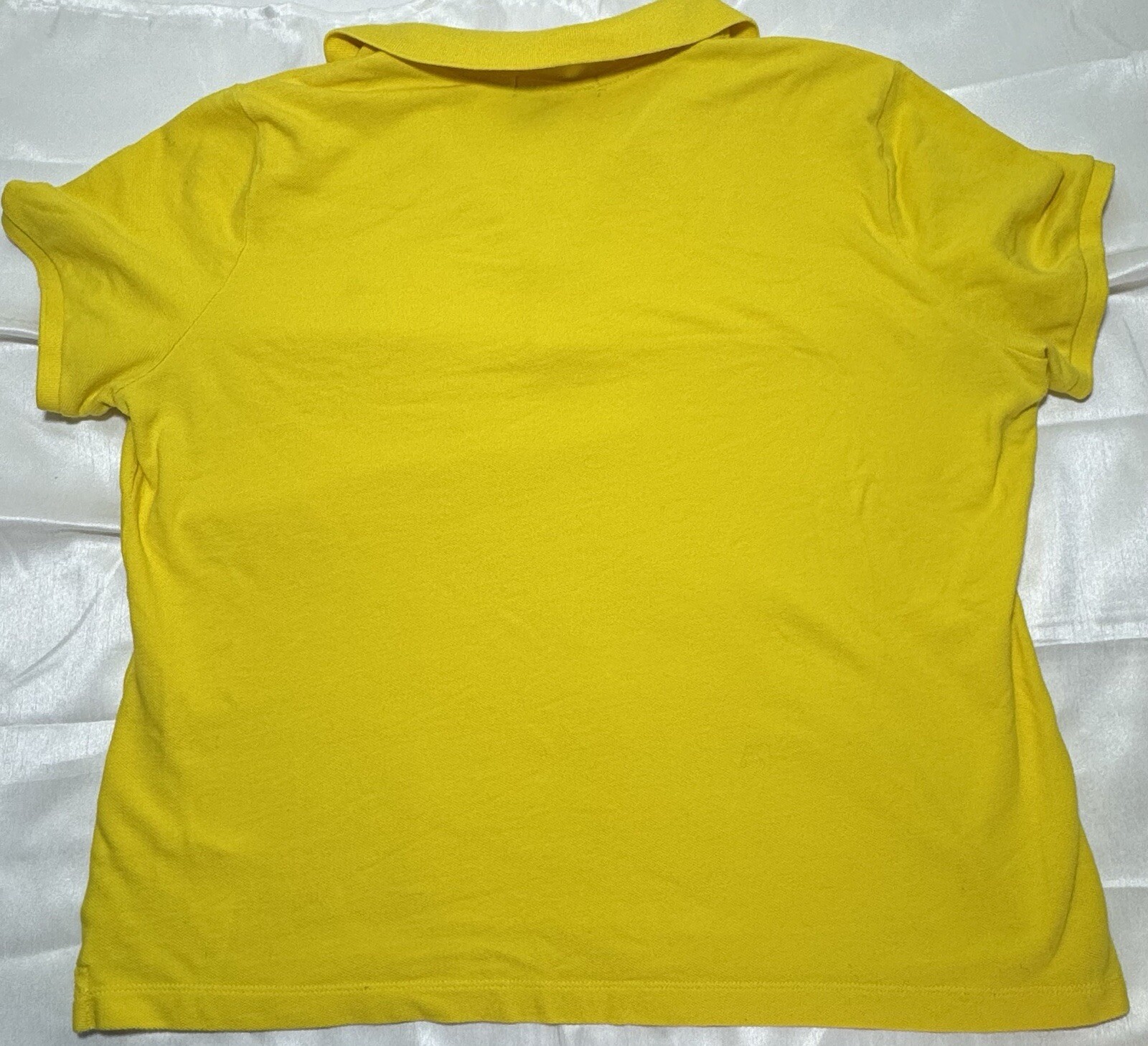 Lauren Ralph Lauren Shirt Womens XL Yellow RLL Logo Cotton Vintage Metal Buttons
