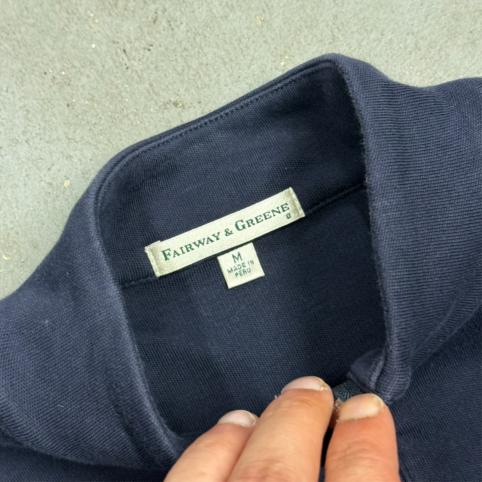 Fairway & Greene 1/4 Zip Golf Sweatshirt Pima Cotton Peru Blue Womens Medium