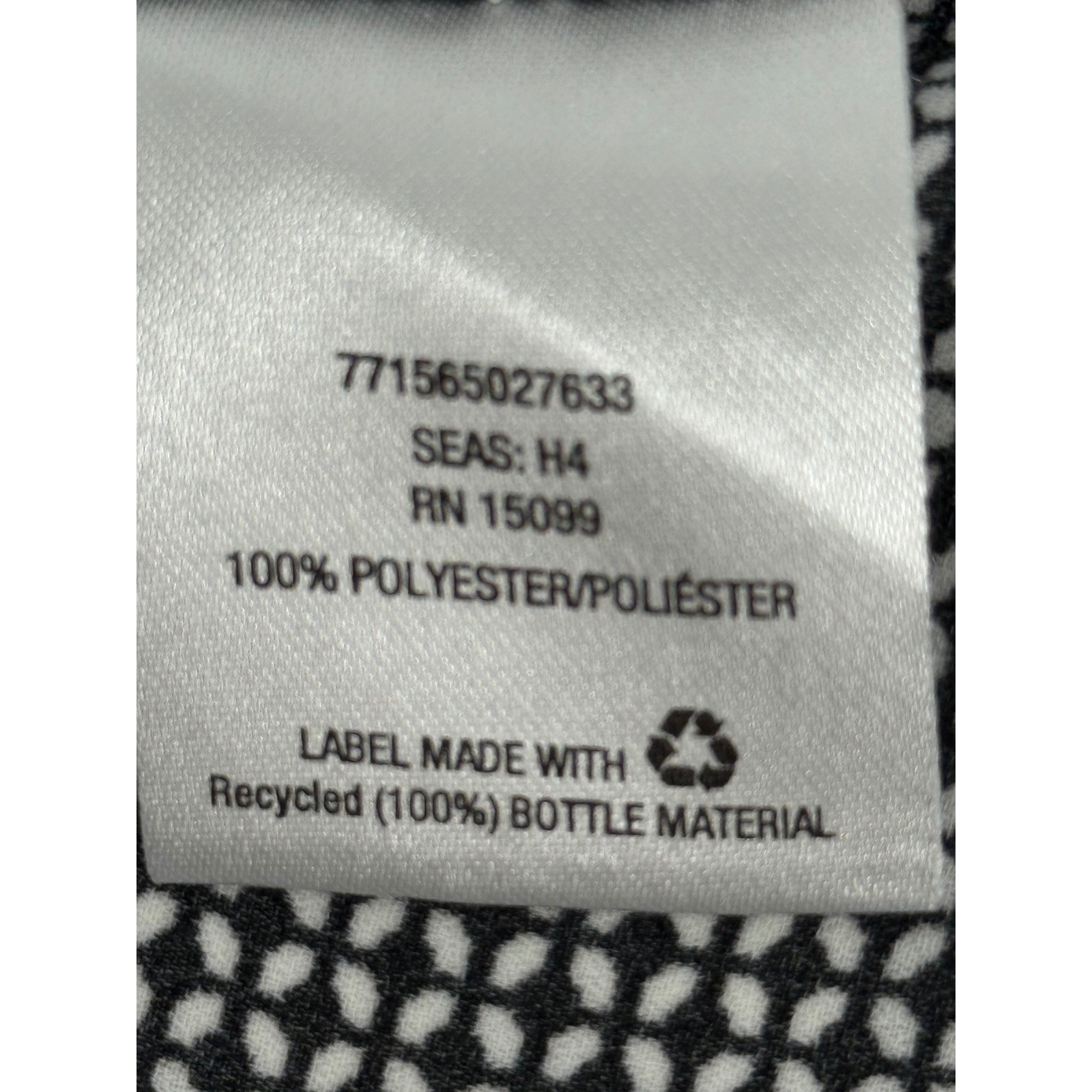 Covington Womens Black White Geometric Ruffle Front Sleeveless Blouse Sz L