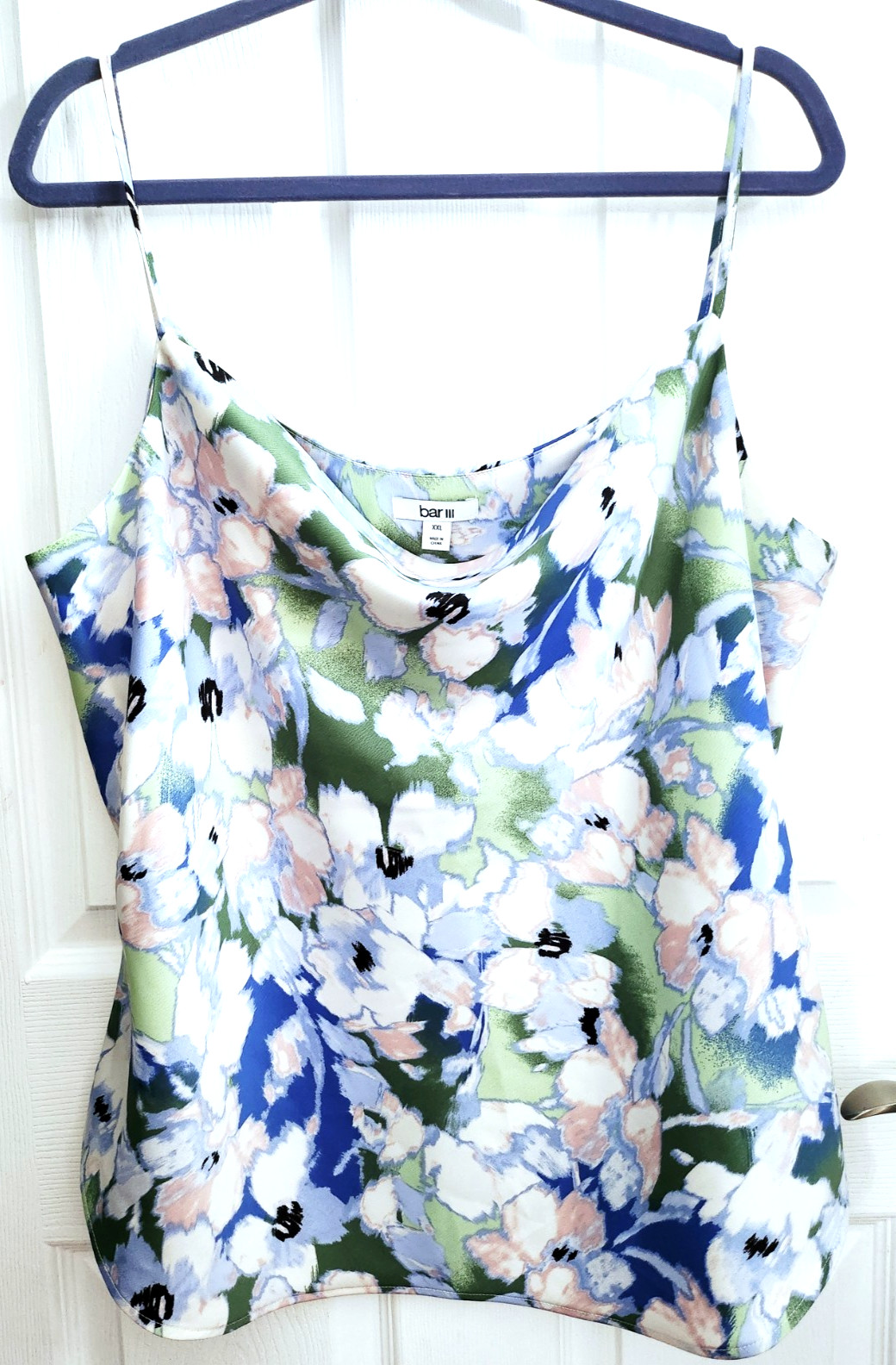 BAR III XXL Women’s Satin Floral Sleeveless Blouse Shirt Top 2XL 2X