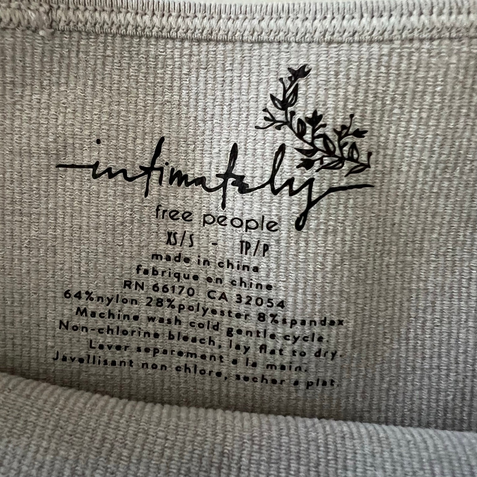 Free People Intimately Seamless Brami Tank Top XS/S Gray Elastic Strap Crop Cami