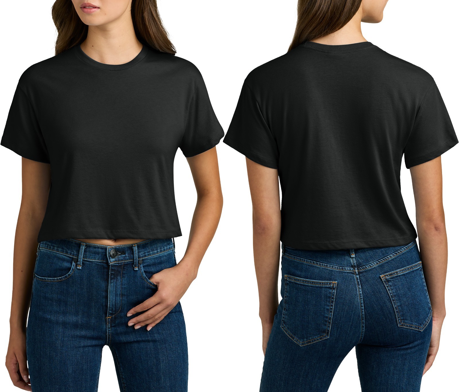 Womens Soft Blended Crop Top T-Shirt Short Sleeve Lightweight Tee XS-3XL NEW!