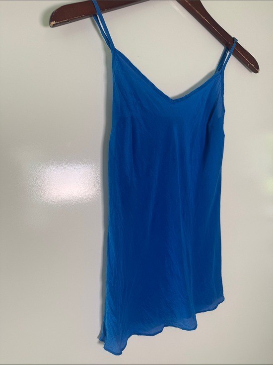 J Crew Silk Tank Shell Womens XXS Blue Adjustable Straps