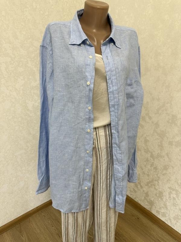 Women Gant Shirt Blue Linen 46 / 3XL / 54