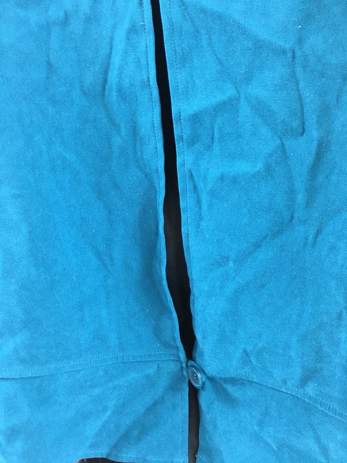Studio I Shirt Womens Top Size 14 Teal Turquoise Blouse Open Back Button Up