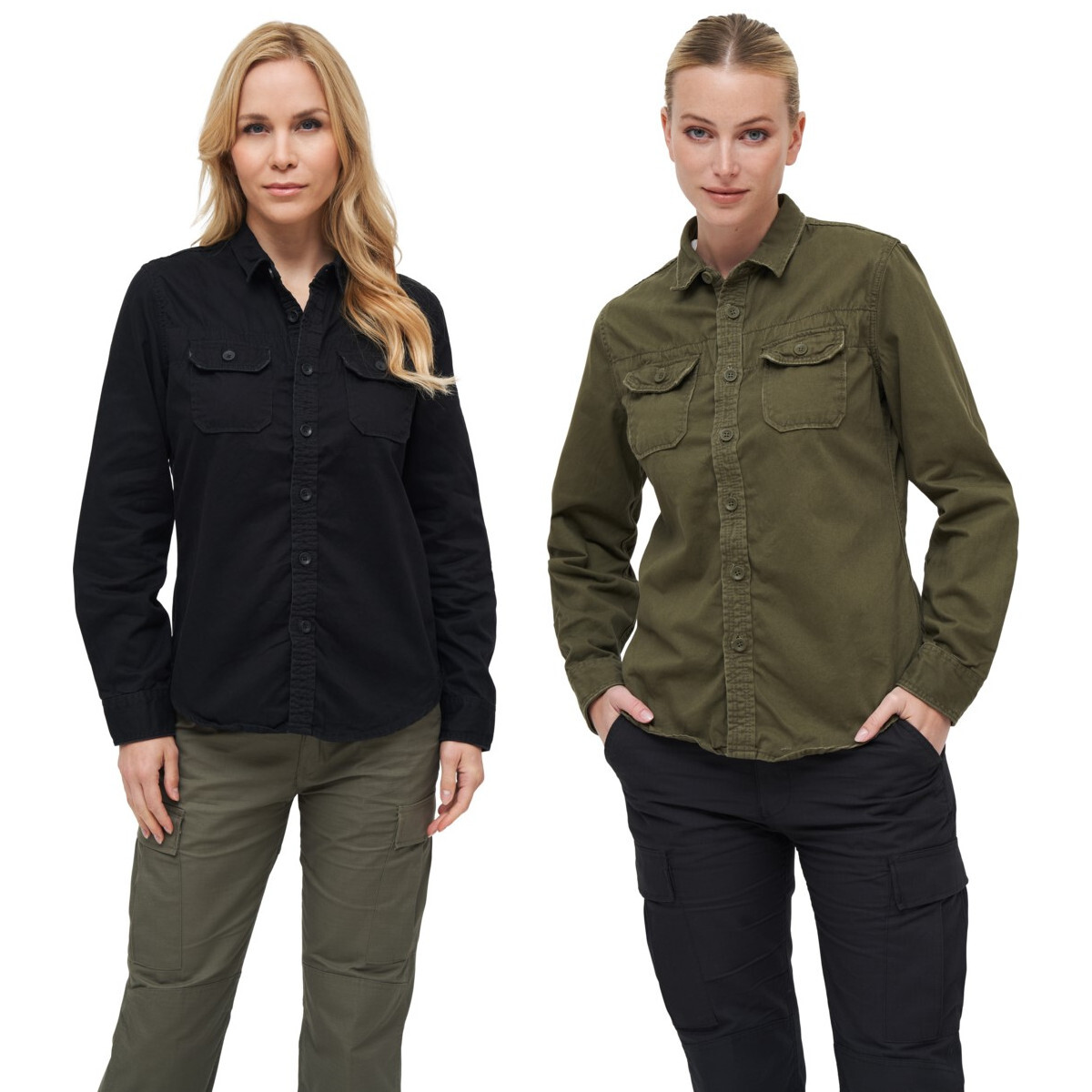 Brandit Ladies Vintageshirt Longsleeve Langarm Hemd Damen Vintage Freizeithemd