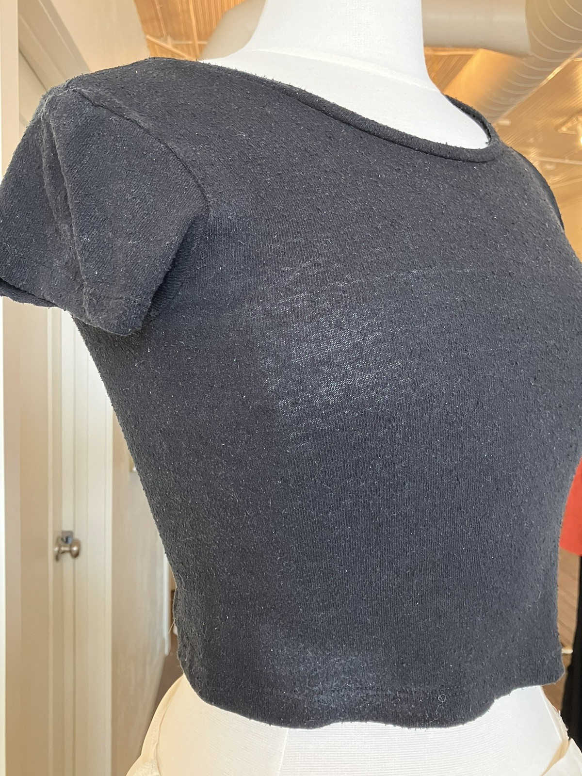Ozma Raw Silk Lou Tee in Black SMALL