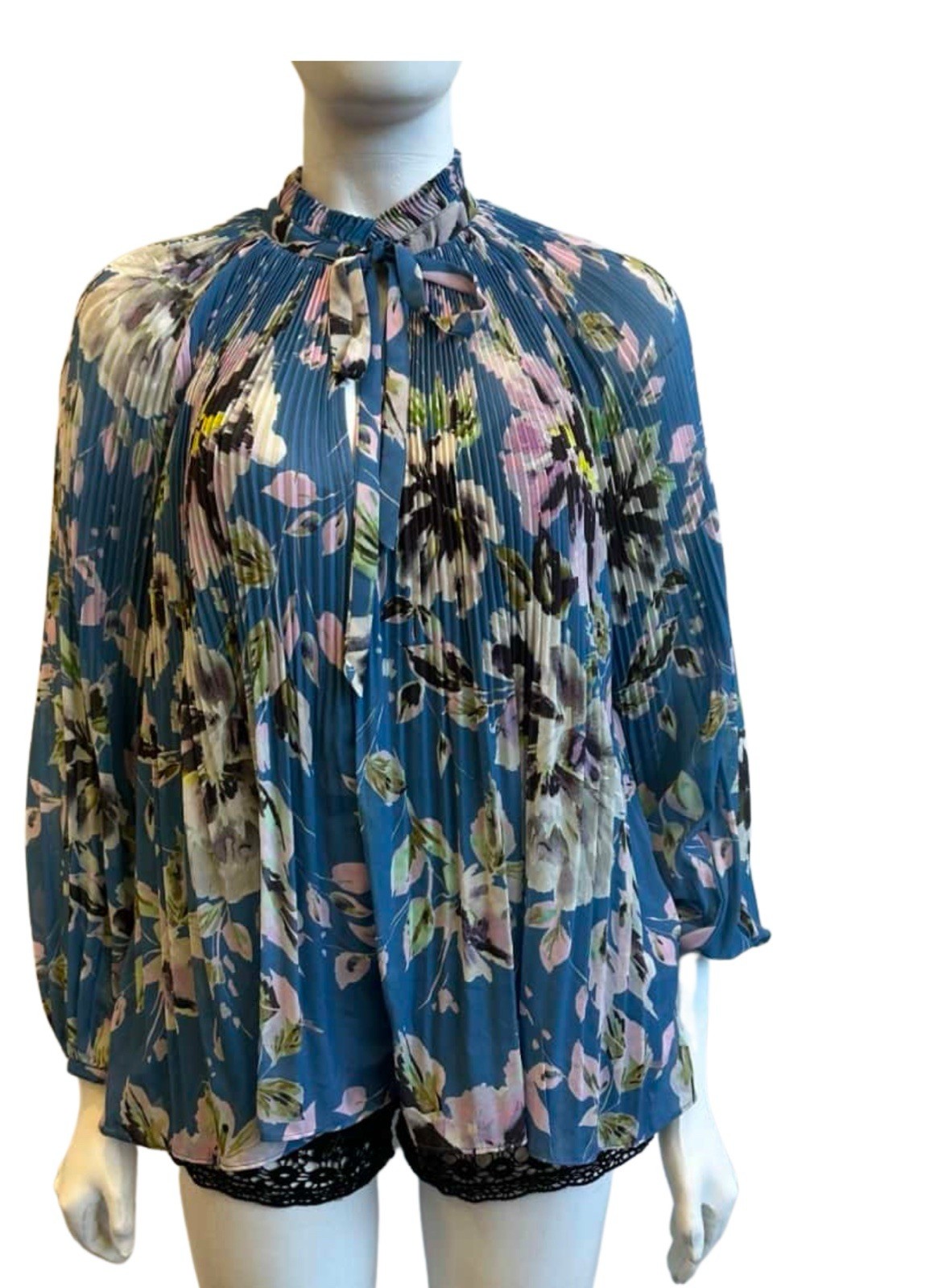 Witchery Floral Blouse Top Womens Sz 8 Shirt V Neck Long Sleeve